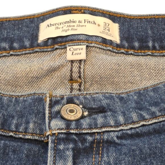 Abercrombie and fitch 4" mom high rise shorts med wash Plus Size 24 New! - Picture 9 of 14